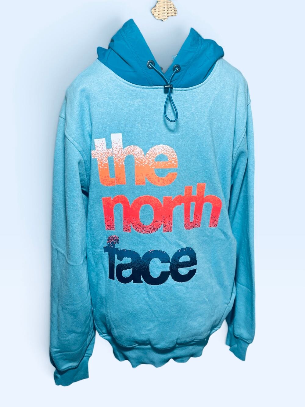 The North Face Blue Men's Hoodie with Large Logo Size Small